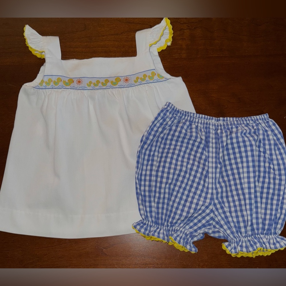 Lullaby Set • Bloomer Set • White/Blue/Yellow • 2T